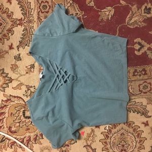 turquoise crop top